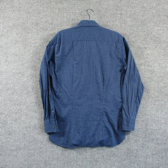 Ted Baker Shirt Mens 16 34 Blue Endurance Textured Striped Button Up Casual Work - Picture 3 of 12